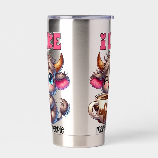 Gourde Isotherme I Like Coffee More Than People (Gauche)