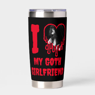 Gourde Isotherme I Love My Goth Girlfriend Dripping Red Heart Photo