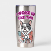 Gourde Isotherme I Woke Up Like This French Bulldog Coffee Grumpy (Extérieur)