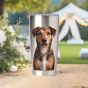 Gourde Isotherme Illustration de portrait de chien brun