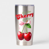 Gourde Isotherme I'm the Cherry on Top - Cerises à boucle rose (Couvercle)