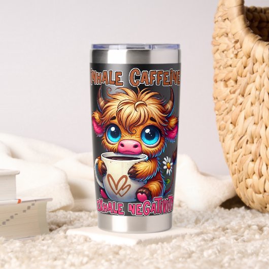 Gourde Isotherme Inhale Caffeine Exhale Negativity  (Salon (pivotée))