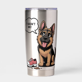 Gourde Isotherme It Wasn't Me Funny German Shepherd Puppy Destroyed