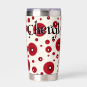 Gourde Isotherme Ivory Red Dots Funky Whimsical Circle Pattern (Extérieur)