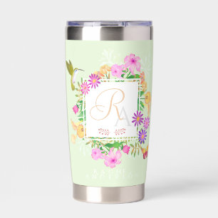 Gourde Isotherme Jardin Floral Monogramme vert