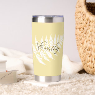 Gourde Isotherme Jaune Beurre Blanc Fern Votre Nom Argent