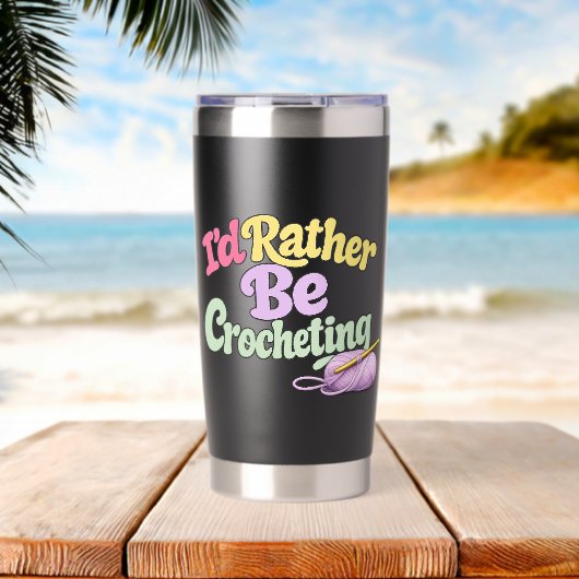 Gourde Isotherme Je préfère crocheter (Plage (pivotée))