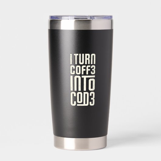 Gourde Isotherme Je Transforme Coff3 En Cod3 Black fun (Extérieur)