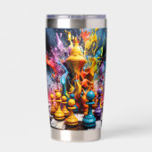 Gourde Isotherme Jeu d'échecs Abstraits 3D (Couvercle)