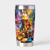 Gourde Isotherme Jeu d'échecs Abstraits 3D (Extérieur)