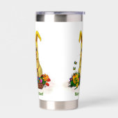 Gourde Isotherme Joli lapin de Pâques avec oeufs et fleurs (Gauche)