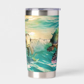 Gourde Isotherme Jolie plage mer tortue ajouter nom (Gauche)