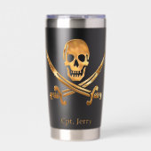 Gourde Isotherme Jolly Roger Pirate Gold Custom (Extérieur)