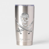 Gourde Isotherme Jolly Roger Pirate Silver Custom (Couvercle)