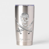 Gourde Isotherme Jolly Roger Pirate Silver Custom (Extérieur)