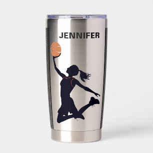 Gourde Isotherme Joueuse de basket-ball, fille de basket-ball Anniv