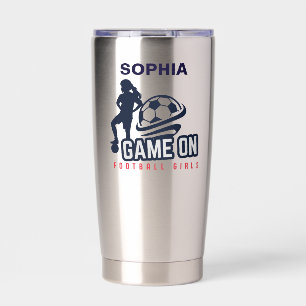 Gourde Isotherme Joueuse de football, fille de football