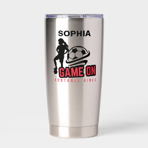 Gourde Isotherme Joueuse de football, fille de football