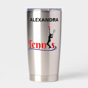 Gourde Isotherme Joueuse de tennis, fille de tennis Anniversaire