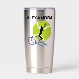 Gourde Isotherme Joueuse de tennis, fille de tennis Anniversaire