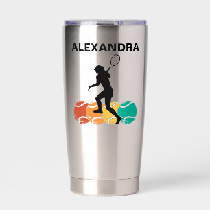 Gourde Isotherme Joueuse de tennis, fille de tennis Anniversaire