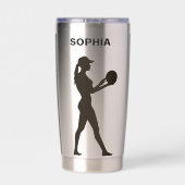 Gourde Isotherme Joueuse de volley, fille de sport (Couvercle)