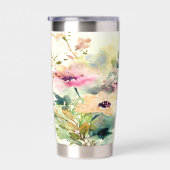 Gourde Isotherme La foi est, aquarelle florale (Gauche)