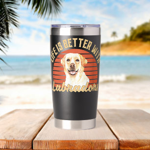 Gourde Isotherme La vie est meilleure avec des Labradors