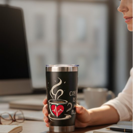 Gourde Isotherme Le café est dans mon sang