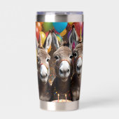 Gourde Isotherme Les Triplés D'Âne Fêtent Leur Anniversaire, (Extérieur)