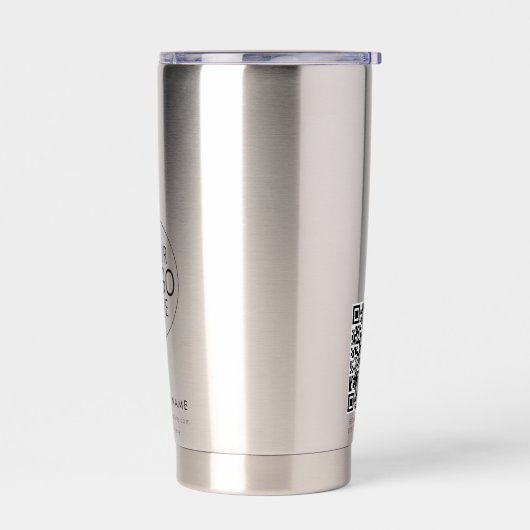 Gourde Isotherme Logo d'entreprise simple QR Code Promo Swag (Gauche)