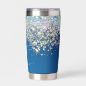 Gourde Isotherme Luxe Turquoise Holographique Parties scintillant a (Couvercle)