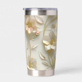 Gourde Isotherme Luxury 3D Embossed Floral Gold Foil Elegant (Gauche)