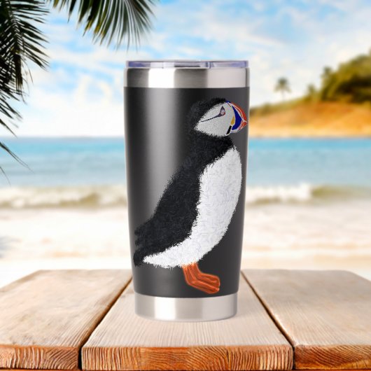 Gourde Isotherme Macareux moderne joyeux (Plage (pivotée))