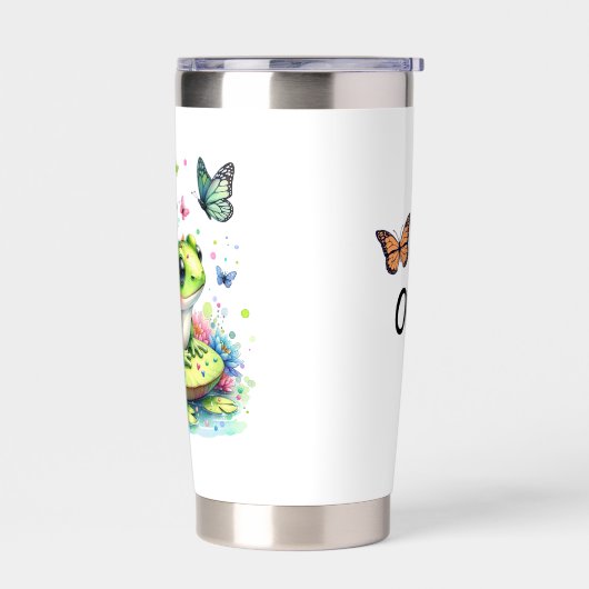 Gourde Isotherme Magnifique crapaud et papillons Personnalisé (Gauche)