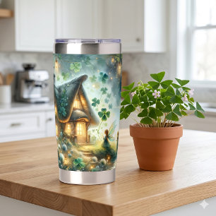 Gourde Isotherme Maisonnette lumineuse de la fée du trèfle