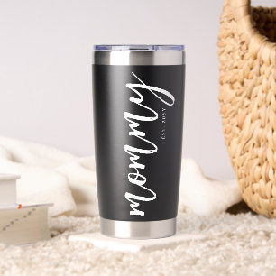 Gourde Isotherme Maman personnalisée Est Nouvelle Maman Typographie