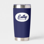 Gourde Isotherme Mariage Stylisé bleu de la Marine Bridesmaid (Extérieur)