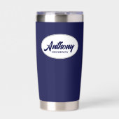 Gourde Isotherme Marine Blue Stylisé Mariage Groomsman (Extérieur)