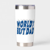 Gourde Isotherme Meilleur papa bleu marine 3d texte (Couvercle)