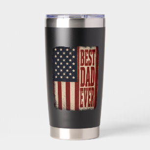 Gourde Isotherme Meilleur Papa de Tous les Temps Drapeau USA en Dis