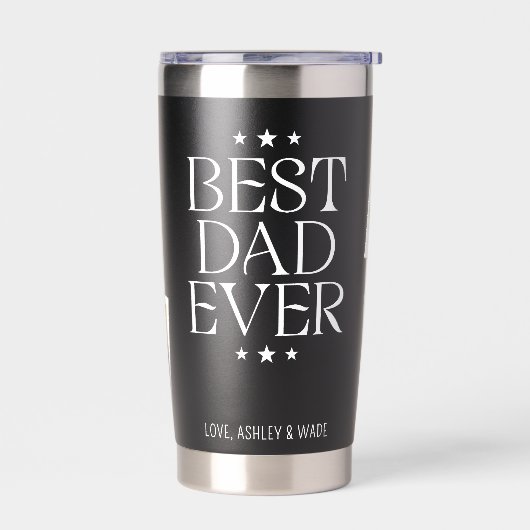 Gourde Isotherme Meilleur papa jamais moderne Snapshot Style 4 Phot (Gauche)