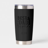 Gourde Isotherme Meilleur papa par golf monogramme noir blanc (Couvercle)