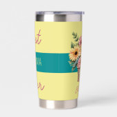 Gourde Isotherme Meilleure grand-mère jamais gerbera fleurs jaune (Gauche)