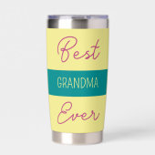 Gourde Isotherme Meilleure grand-mère jamais gerbera fleurs jaune (Extérieur)