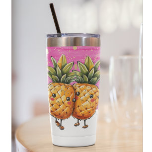 Gourde Isotherme Meilleurs amis Ananas Kawaii Ananas mignon rose