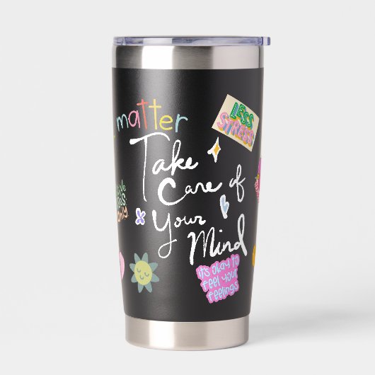 Gourde Isotherme Mental Health Self Care Affirmation Tumbler – Posi (Gauche)