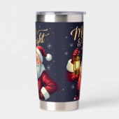 Gourde Isotherme Merry Bright Santa Holding Lantern Illustration (Gauche)