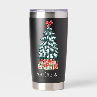 Gourde Isotherme Merry Christmas Snowy Pine Tree