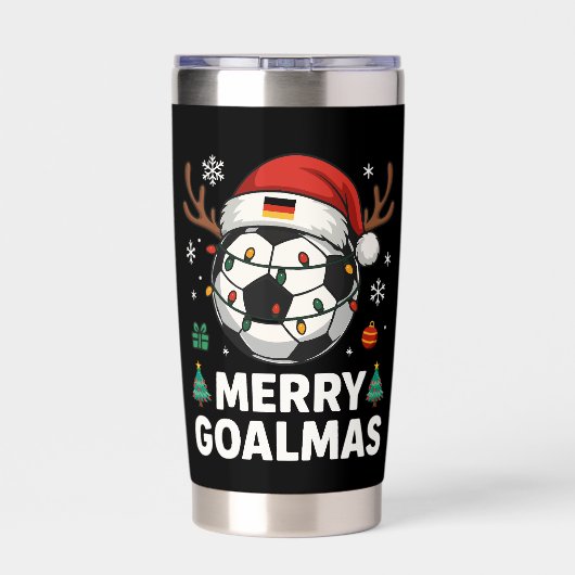Gourde Isotherme Merry Goalmas - Funny Soccer Christmas (Couvercle)